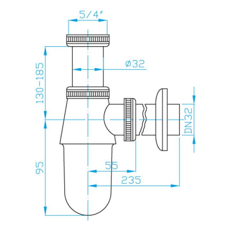 Сифон для раковины PlastBrno EMCR001 хром